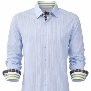 Robert Graham Light Blue Striped Dress Shirt